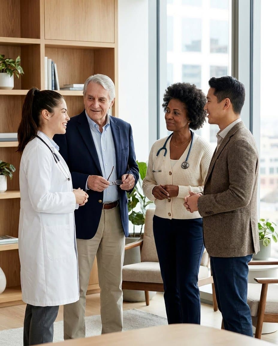 Senior care physicians collaborating